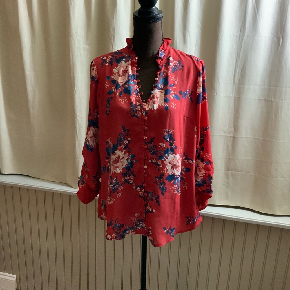 Feminine Ruffled Pretty Patterned Express Tunic